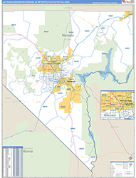 Las Vegas-Henderson-Paradise Metro Area Wall Map Basic Style 2026